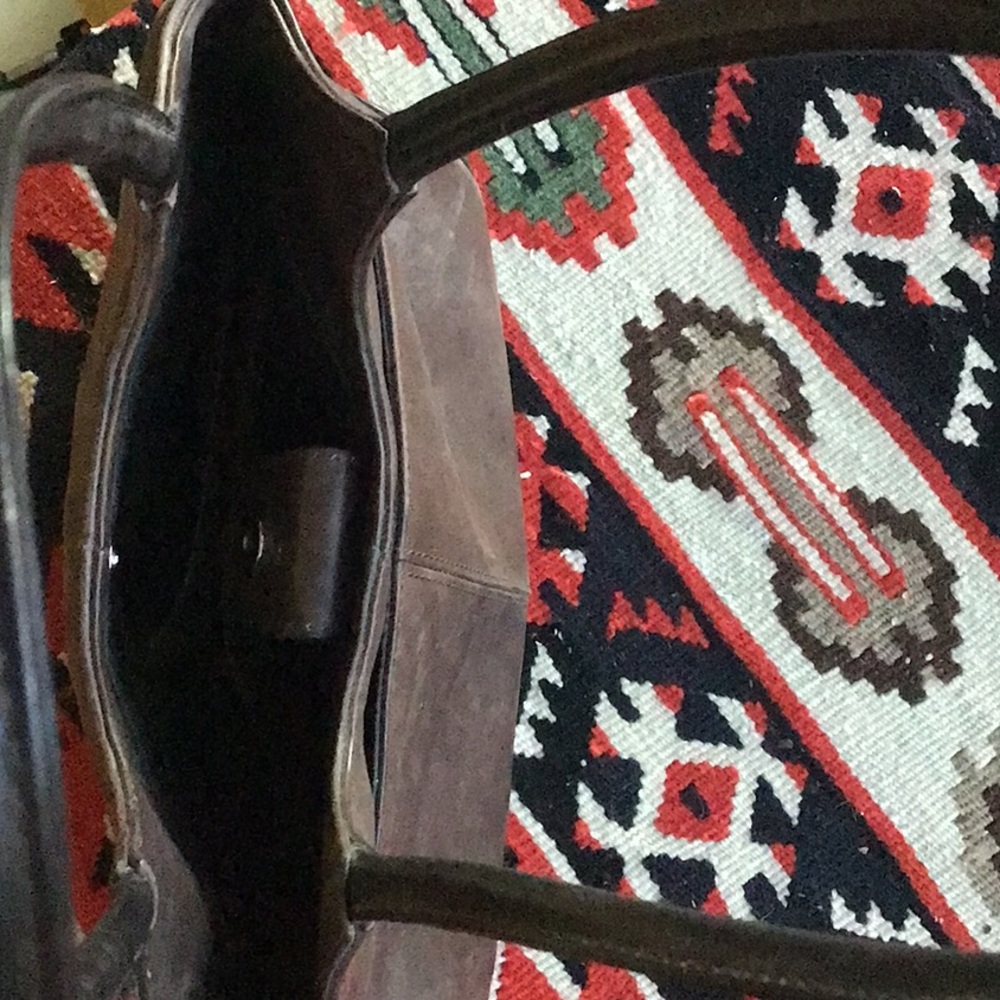 Chocolate brown leather bag - Picture 3 of 3